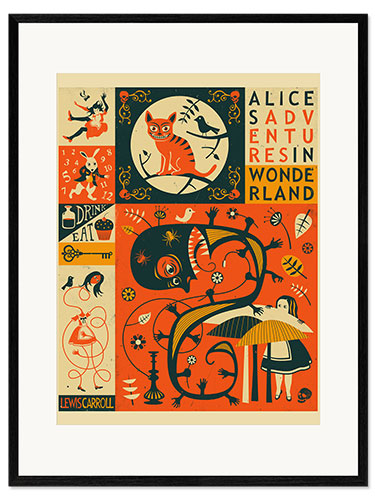 Ingelijste kunstdruk Alice in Wonderland