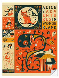 Selvklæbende plakat Alice in Wonderland