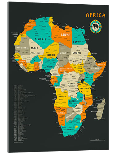 Acrylglasbild Afrika-Karte