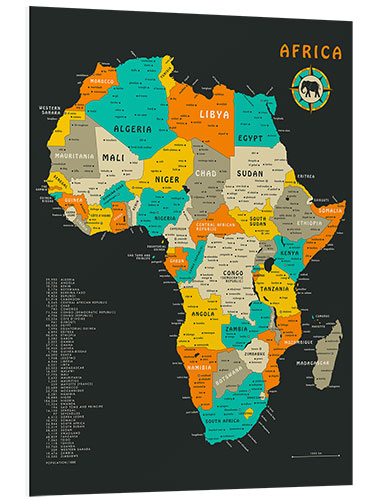 Foam board print Africa Map