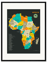 Ingelijste kunstdruk Africa Map