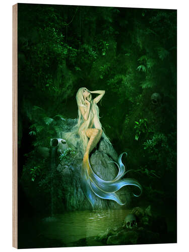 Quadro de madeira Mermaid's cave