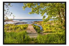 Gerahmter Kunstdruck Weg zum Meer (Bornholm, Dänemark)
