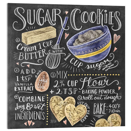 Acrylic print Sugar cookies recipe