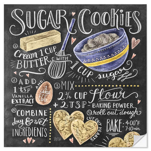 Sticker mural Recettes des Sugar Cookies (anglais)