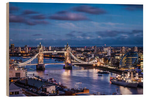 Hout print Tower Bridge London Thames