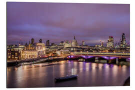 Alubild London Skyline bei Nacht