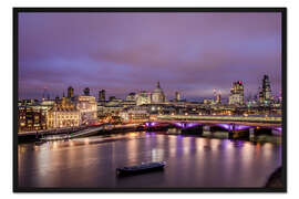 Gerahmter Kunstdruck London Skyline bei Nacht