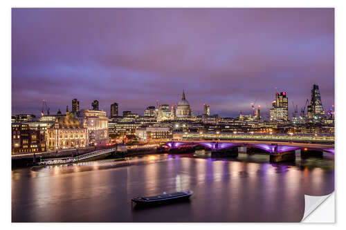 Vinilo para la pared London Skyline Night