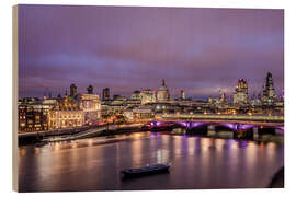 Hout print London Skyline Night