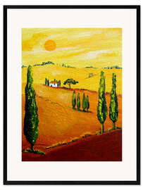 Innrammet kunsttrykk Tuscany landscape 3