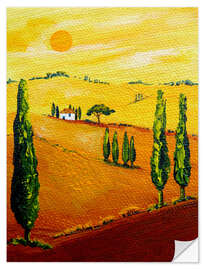 Selvklebende plakat Tuscany landscape 3