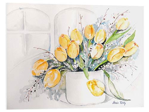 Foam board print Tulips by the window