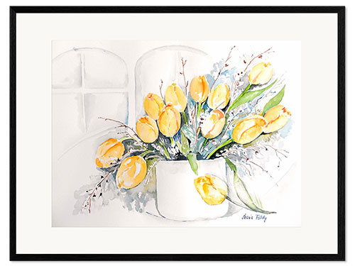 Framed art print Tulips by the window