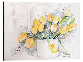 Magnettafel Tulpen am Fenster