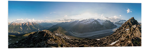 Hartschaumbild 360 Grad Panorama vom Breithorn, Wallis, Schweiz