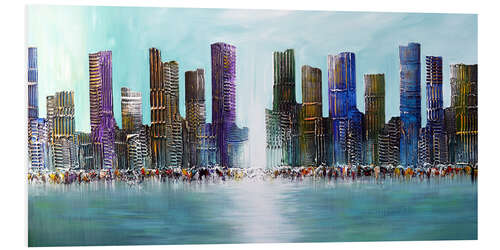 Foam board print Blue Skyline City