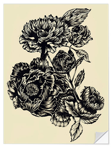 Sticker mural Peonies