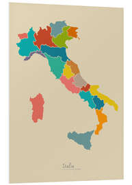 Foam board print Modern map of Italy Artwork Design