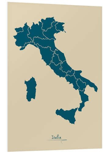 Cuadro de PVC Mapa de Italia