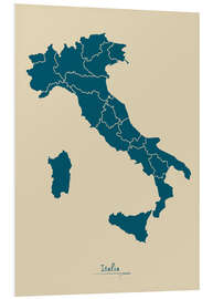 Foam board print Map of Italy