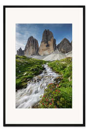 Gerahmter Kunstdruck Alpen - Dolomiten - Drei Zinnen