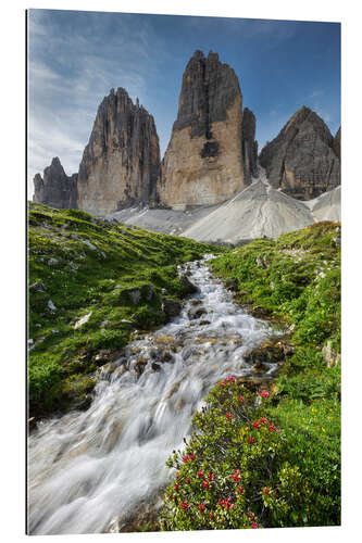 Tableau en plexi-alu Tre Cime di Lavaredo dans les Alpes