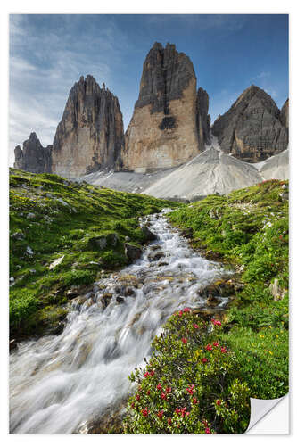 Selvklebende plakat Alps - Dolomites - Tre Cime