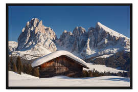Gerahmter Kunstdruck Alpen - Dolomiten - Seiser Alm