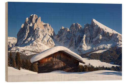 Wood print Alps - Dolomites - Seiser Alm