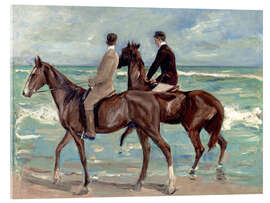 Stampa su vetro acrilico  Due cavallerizzi sulla spiaggia - Max Liebermann
