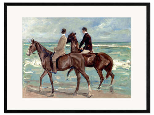 Ingelijste kunstdruk Two Riders on the Beach