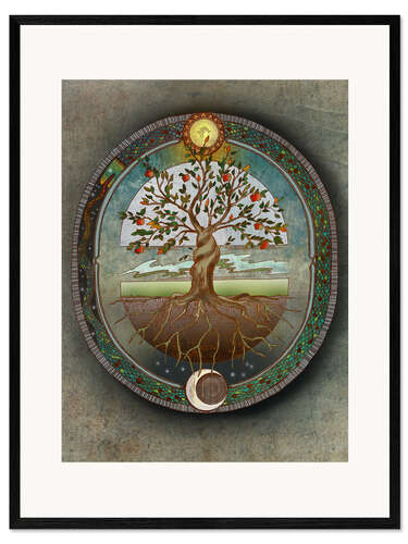 Kehystetty taidepainatus Orobouros - Tree of life