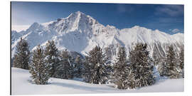 Tableau en aluminium Les Alpes italiennes en hiver