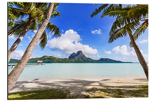 Aluminium print Palms on the beach, Bora Bora