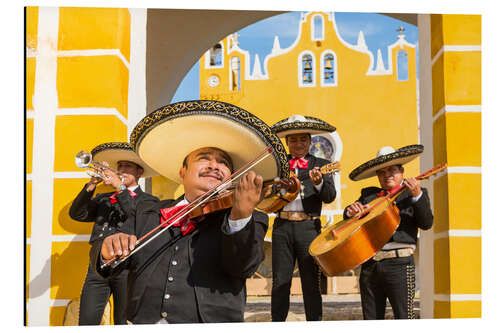 Aluminium print Mexican Mariachi musicians with sombrero, Mexico