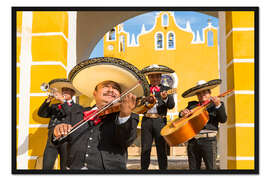 Gerahmter Kunstdruck Mexikanische Mariachi Musiker mit Sombrero, Mexiko