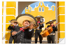 Naklejka na ścianę Mexican Mariachi musicians with sombrero, Mexico