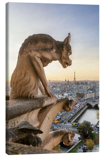 Canvas print Famous Notre Dame gargoyle, Paris