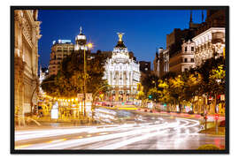 Gerahmter Kunstdruck Madrid Stadt bei Nacht