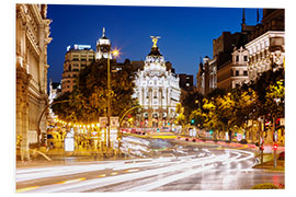 Foam board print Madrid city at night