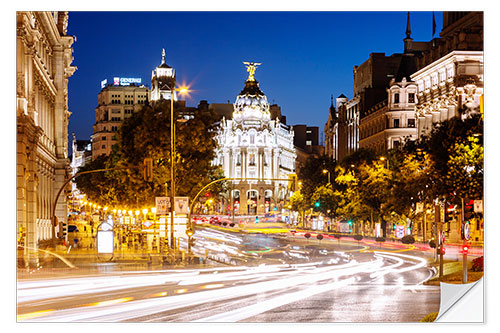 Vinilo para la pared Ciudad de Madrid de noche