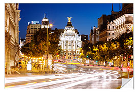 Selvklebende plakat Madrid city at night