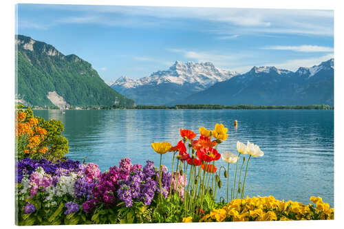 Acrylic print Lake Geneva in spring