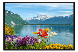 Gerahmter Kunstdruck Genfer See im Frühling