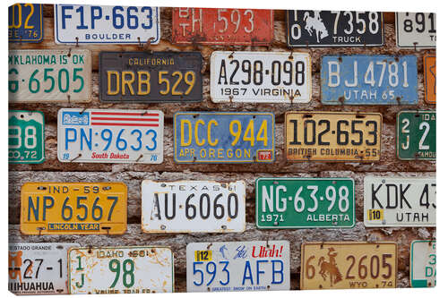 Lærredsbillede Car Plates