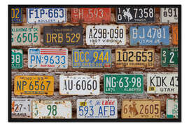 Gerahmter Kunstdruck Nummernschilder