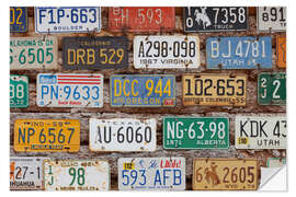 Adesivo murale Car Plates