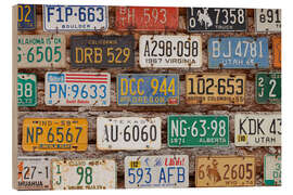 Tableau en bois Car Plates