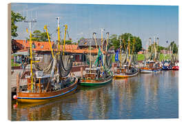 Holzbild Fischkutter in Greetsiel